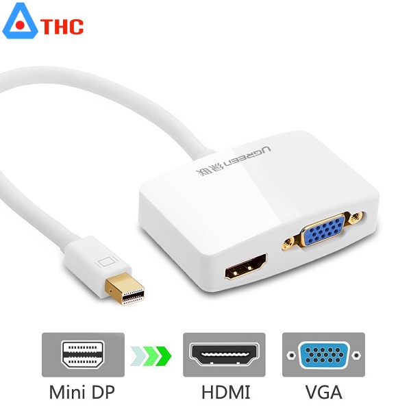 Cáp chuyển đổi Mini DisPlayPort sang VGA+HDMI Ugreen UG-10439